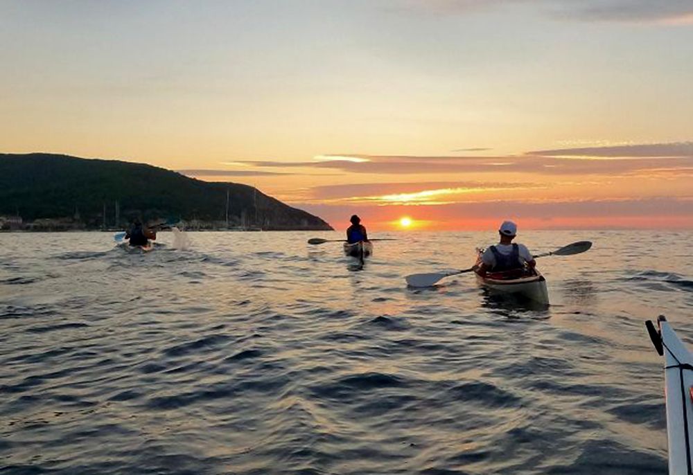 Excursion nocturne en mer en kayak