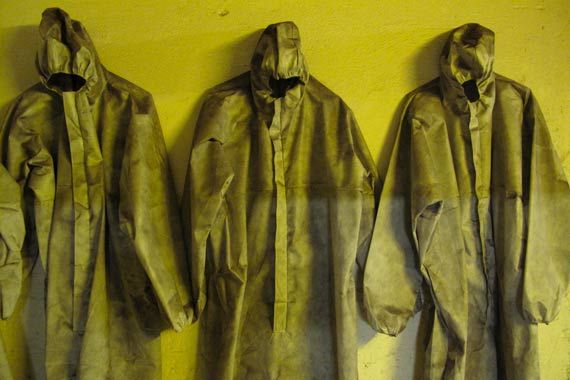 Vieilles protections dans les souterrains prévus alors pour servir d'abris