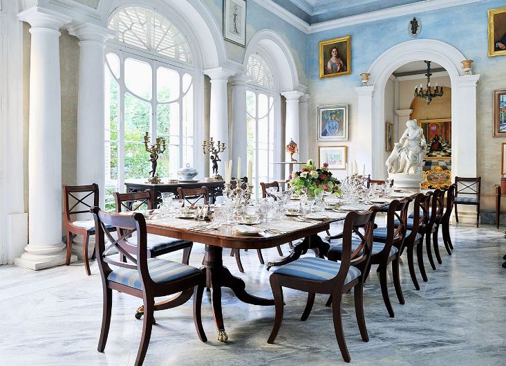 La riche salle à manger de la Casa Rocca Piccola