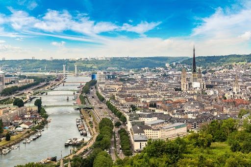 Vue aérienne de Rouen