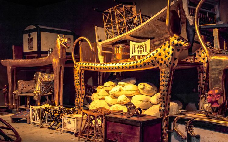 Muestra de los restos descubiertos en la tumba de Tutankamón.