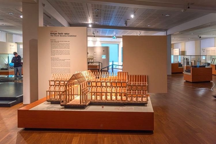 Maquette de la cathédrale de Reykjavik dans le musée national d'Islande