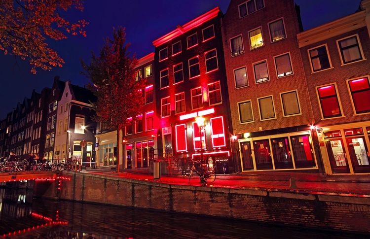 Le fameux quartier rouge d'Amsterdam