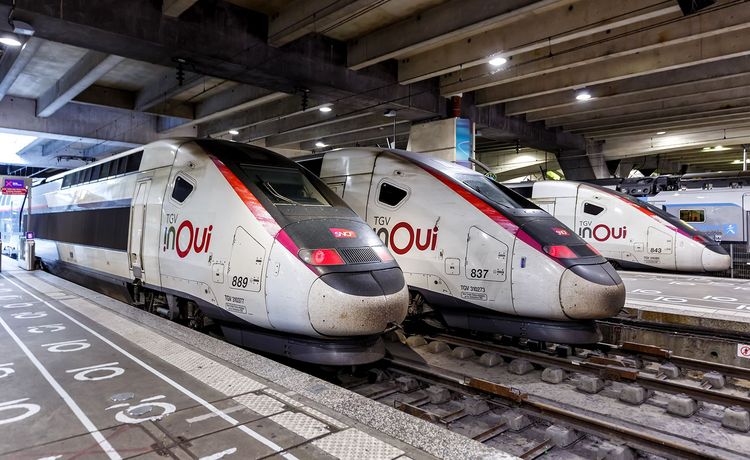 Des TGV Inoui en gare