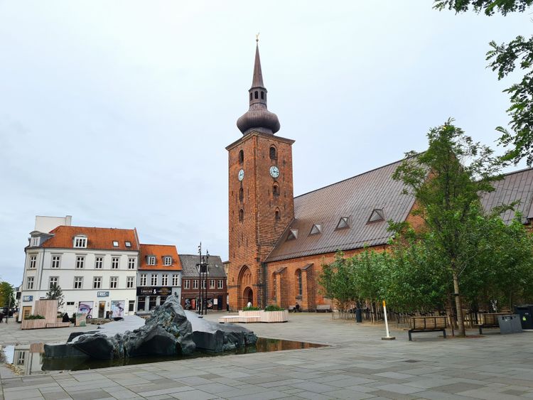L'église située dans le centre piéton d'Horsens
