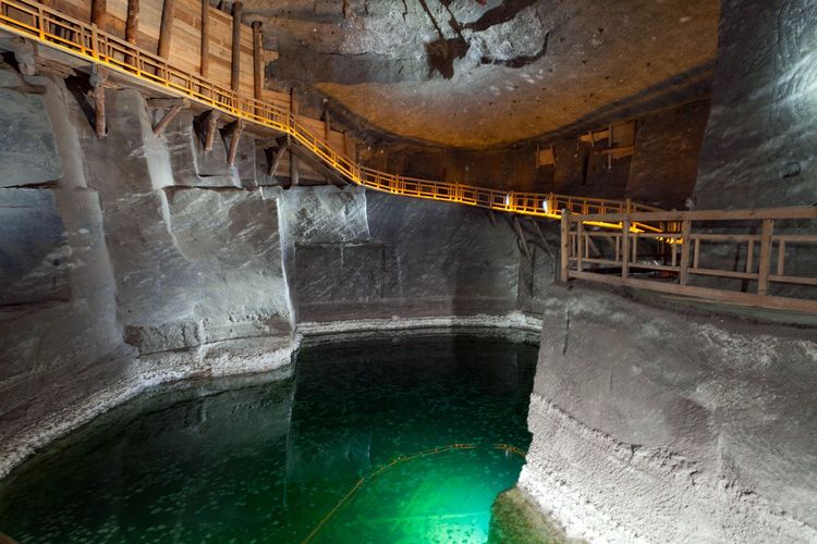 Lac souterrain dans les mines