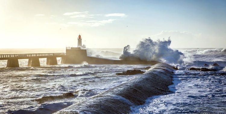Grande marée sur Les Sables d'Olonne