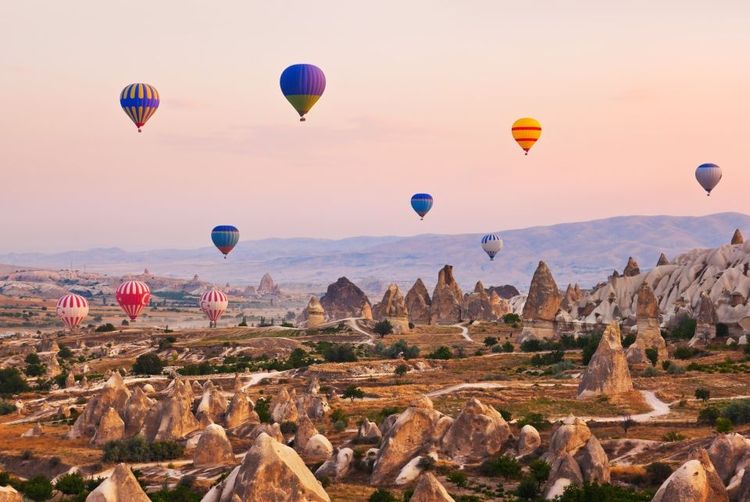 Cappadoce au coucher du soleil 