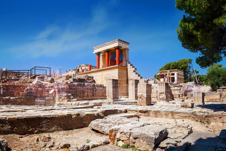 Le palais de Cnossos, ruines