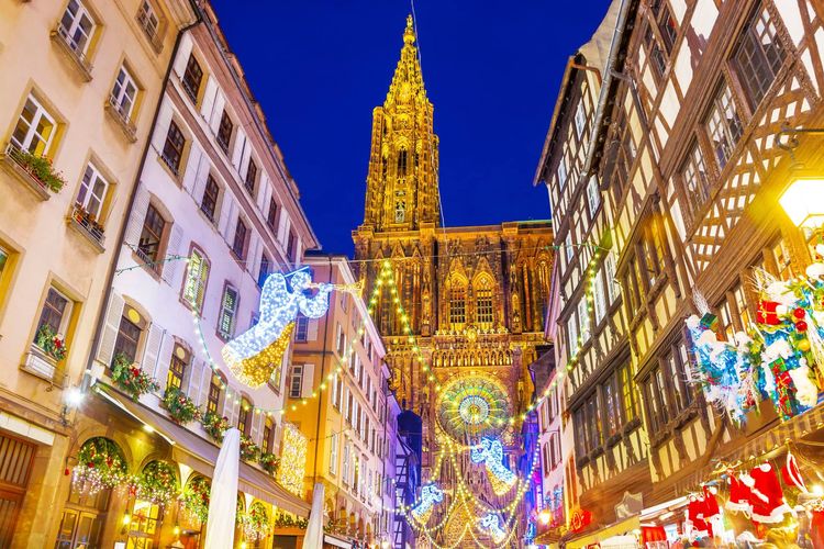Strasbourg, les illuminations de Noël, rue Mercière
