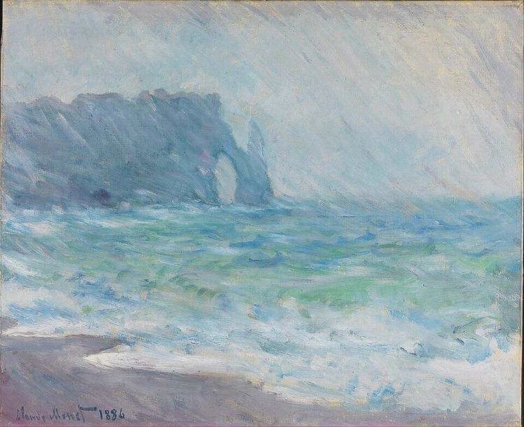 "pluie à Etretat" par Claude Monet - Domaine public