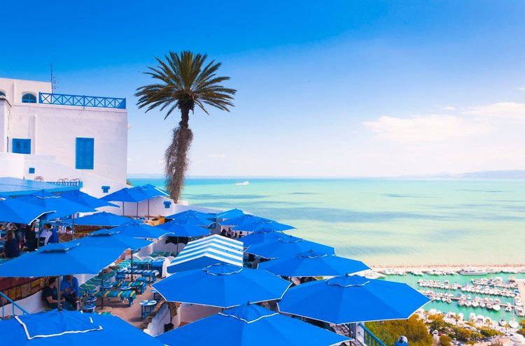 Sidi Bou Saïd surplombe la méditerranée