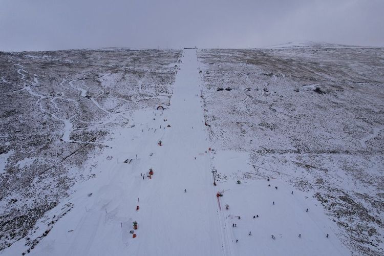 La piste principale dans la station Afriski du Lesotho
