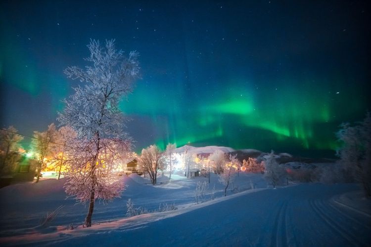 Aurores boréales dans le ciel de Kiruana