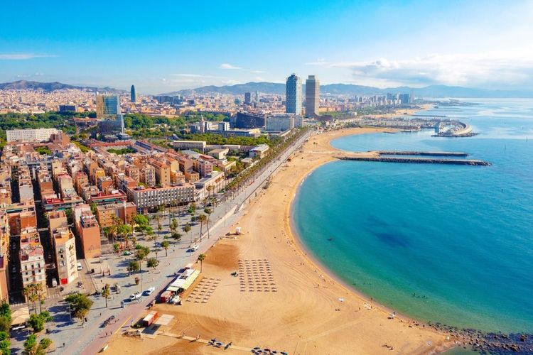 Barcelone et la plage de la Barceloneta
