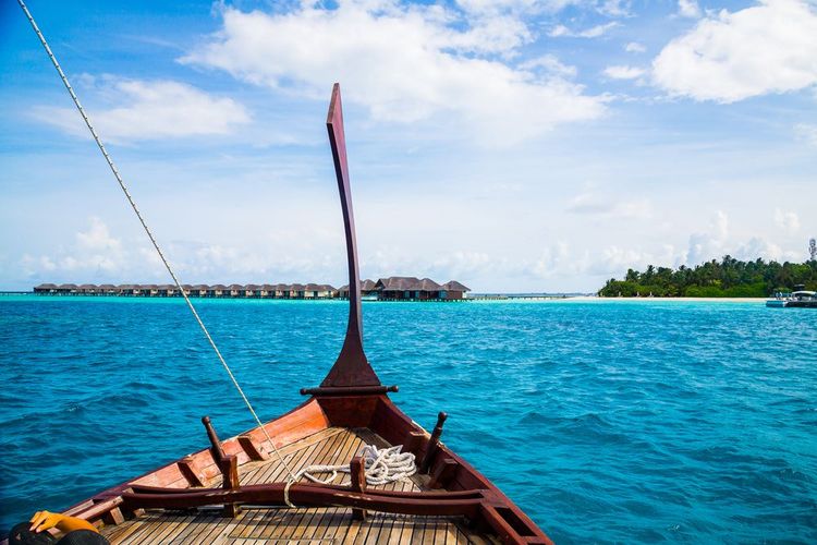 Bateau traditionnel dans l'archipel des Maldives