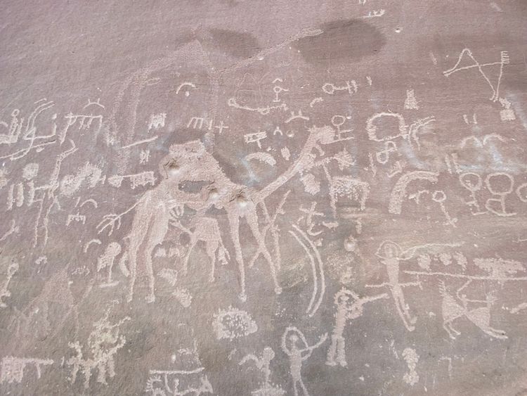 Les pétroglyphes gravés sur les roches retracent l'existence des tribus bédouines