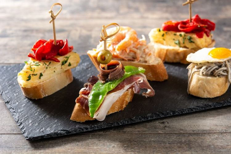 Différentes sortes de Pintxos