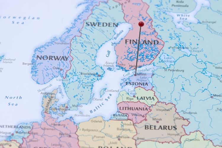 L'Estonie se trouve au nord du continent européen