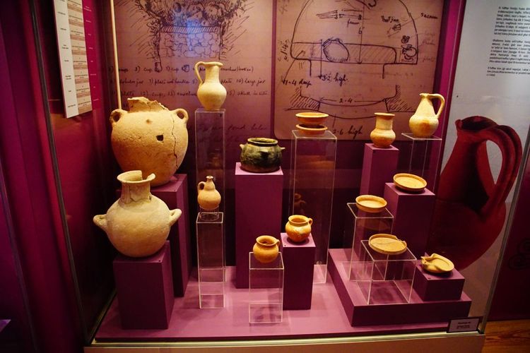Exposition de poteries au musée national d'archéologie de La Valette, Malte