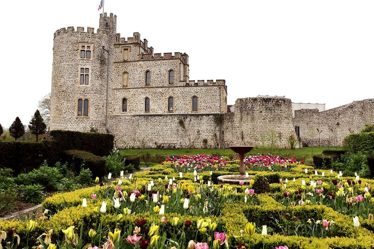 Le jardin semi-anglais derrière le château d'Hardelot