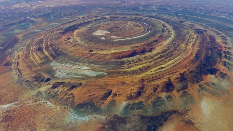 Image aérienne du dôme de Richat en Mauritanie
