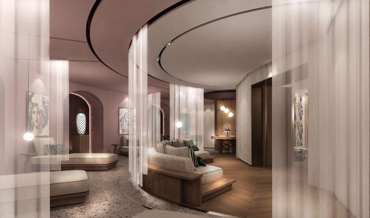 The relaxation area of the N Spa at the Negresco Hotel, Nice, France © Studio Jean-Philippe Nuel