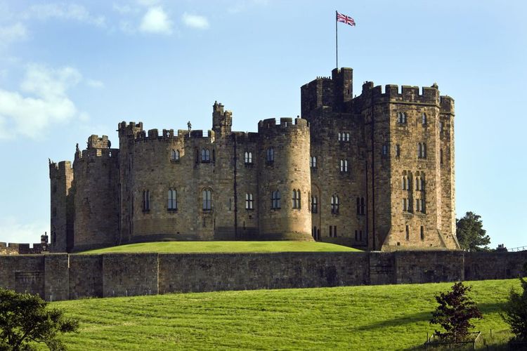 La façade du château d'Alnwick.