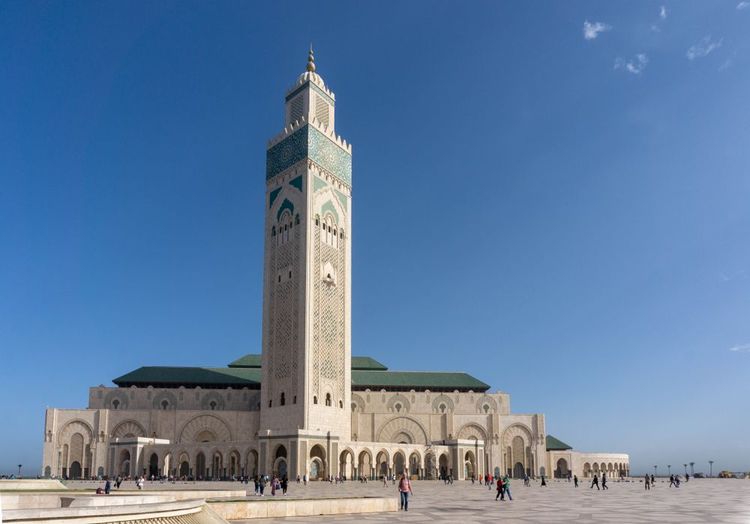 The forecourt of the Hassan II mosque in Casablanca
