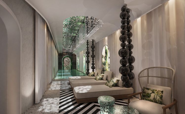 The N Spa swimming pool at the Negresco Hotel, Nice, France © Studio Jean-Philippe Nuel