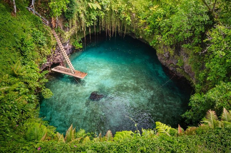 La piscine naturelle de togolitogiga à Upolu, dans les îles Samoa
