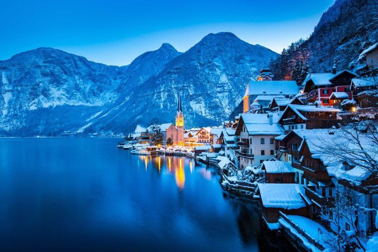 La vieille ville de Hallstatt, Salzkammergut, Autriche