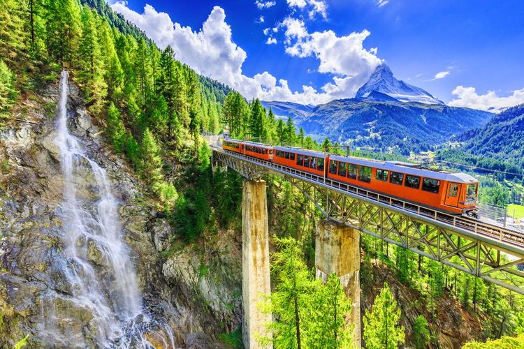 Le chemin de fer de Gornergrat à Zermatt en Suisse