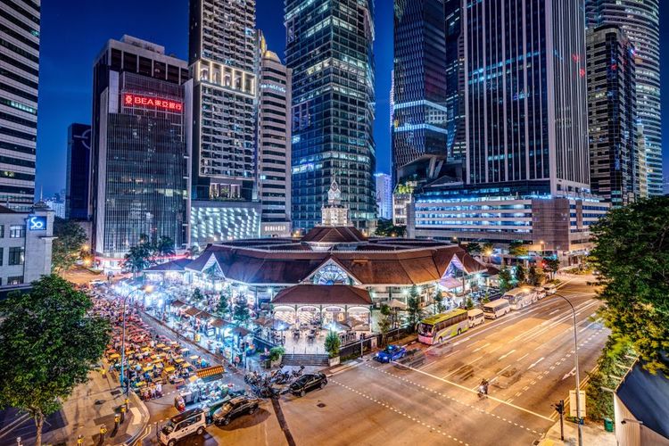 Le food court de Lau Pa Sat à Singapour