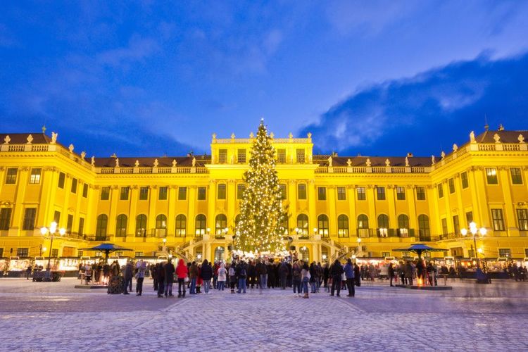 Le palais de Schönbrunn et son sapin de Noël, Vienne, Autriche