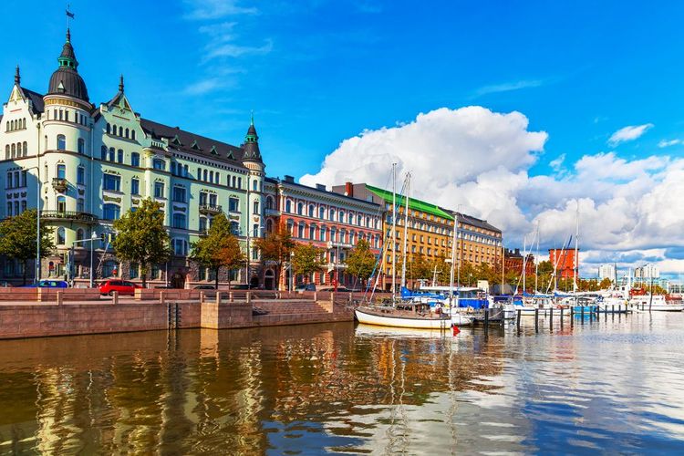 Le vieux port de la vieille ville d'Helsinki, Finlande