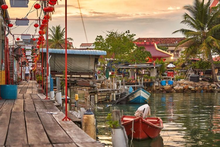 Les Clan Jetties sur l'île de Penang, Malaisie