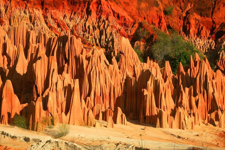 Les formations rocheuses de Tsingy Rouge à Madagascar.