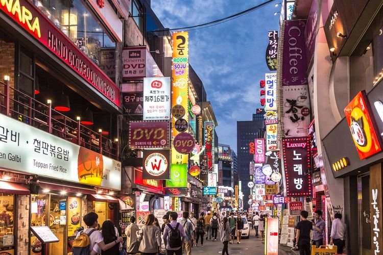 Les rues animées de Séoul, Corée du Sud