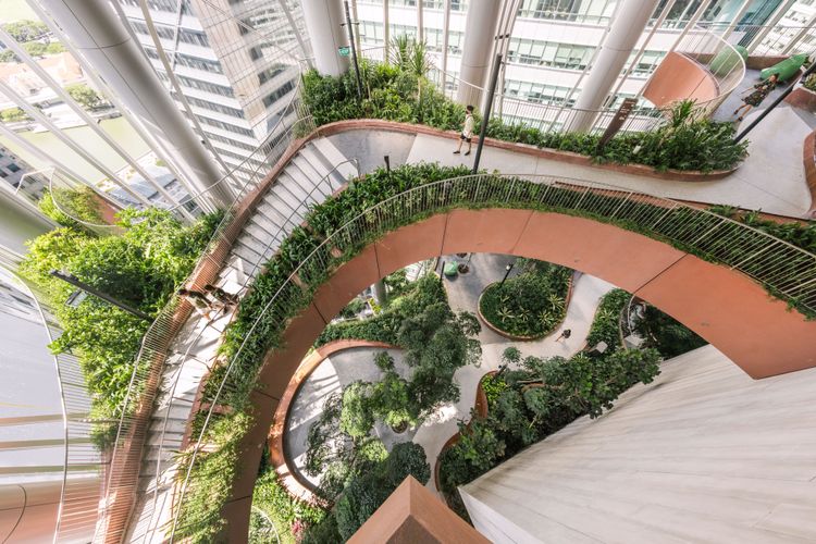 La végétation au sein du CapitaSpring builing - @Office du tourisme de Singapour