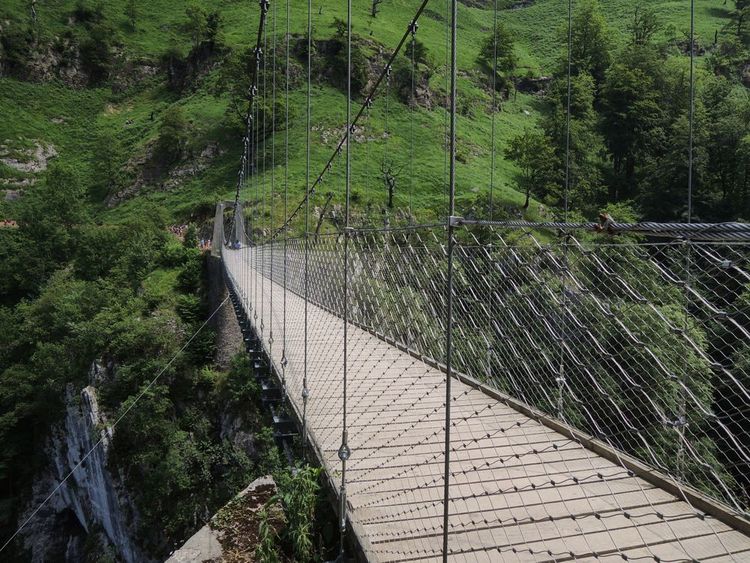 Passerelle d'Holzarte au coeur de la nature du Pays Basque