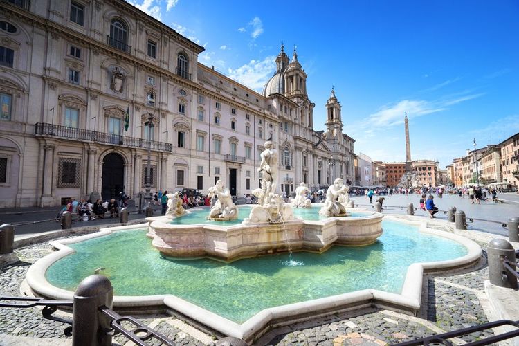 La fontaine des Quatre fleuves se trouve au centre de la Piazza Navona