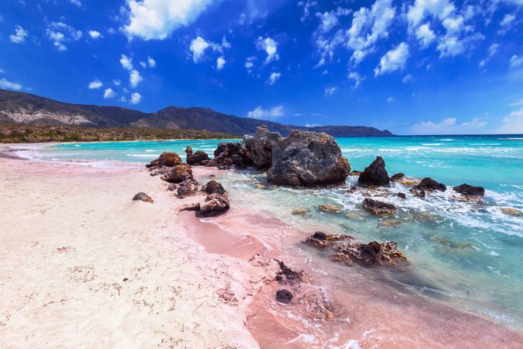 Plage d'Elafonissi dans le sud de la Crète