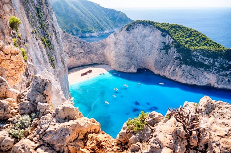 Plage de Navagio sur l'île de Zante