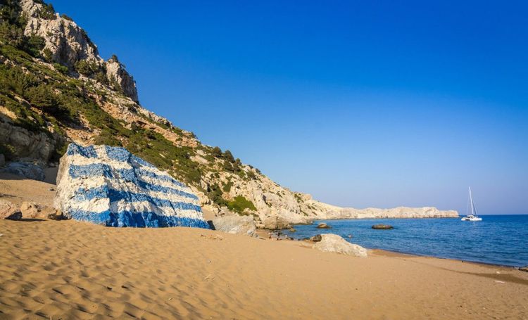 Plage de Tsambika sur l'île de Rhodes