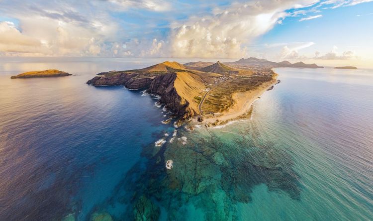 Vue aérienne sur Porto Santo