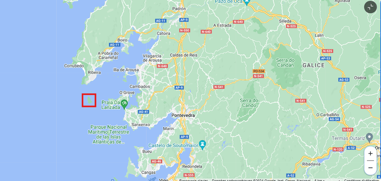 Position de l'île Salvora sur Google Maps