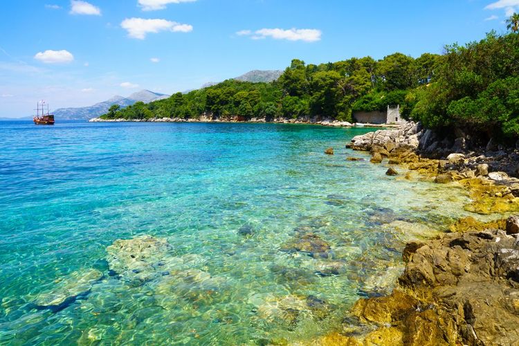 Rivage sur l'île de Kolocep