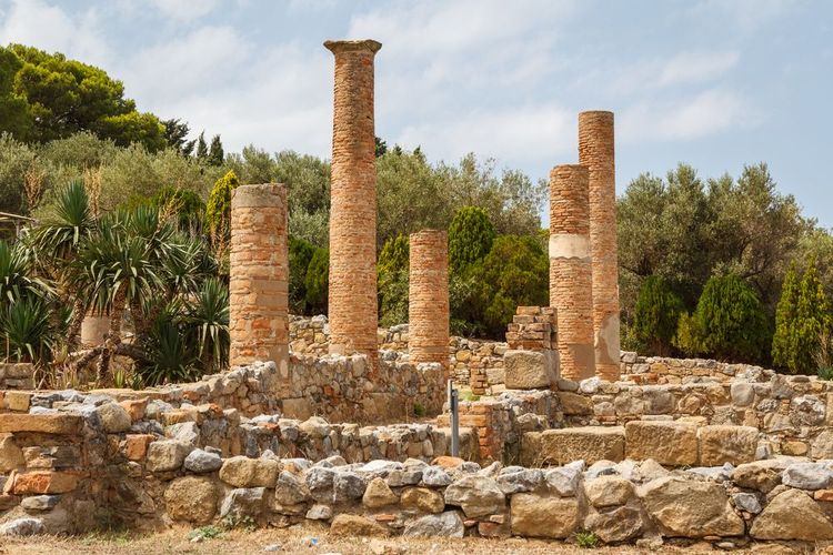 Ruines de l'ancienne ville de Tindari, Sicile, Italie