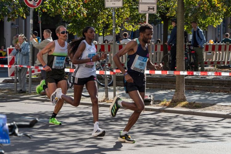 L'Ethiopienne Tigist Assepha lors de son record du monde à Berlin en 2023
